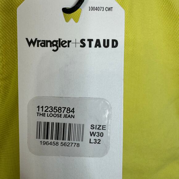 Staud + Wrangler The Loose Jean Mid Ultra Relaxed Fit Yellow Women's 30x32 New - Picture 8 of 14